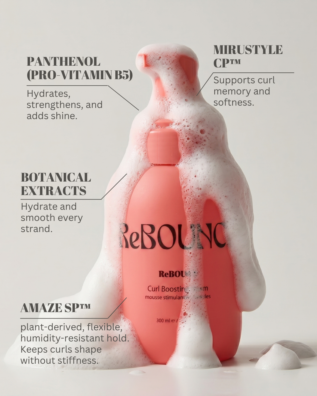 ReBOOST curl boosting foam key ingredients and benefots